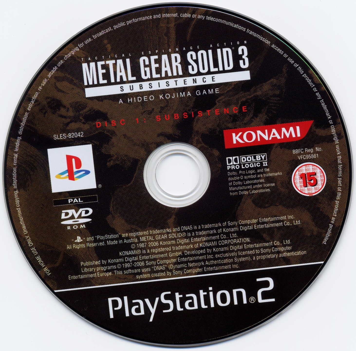 Metal Gear Solid 3 - Subsistence PS2 cover