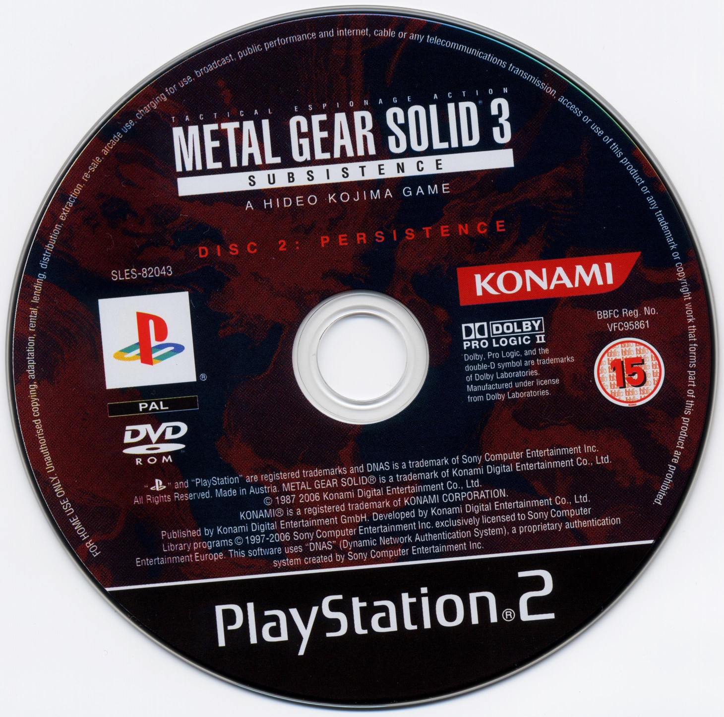 Metal Gear Solid 3 - Subsistence PS2 cover