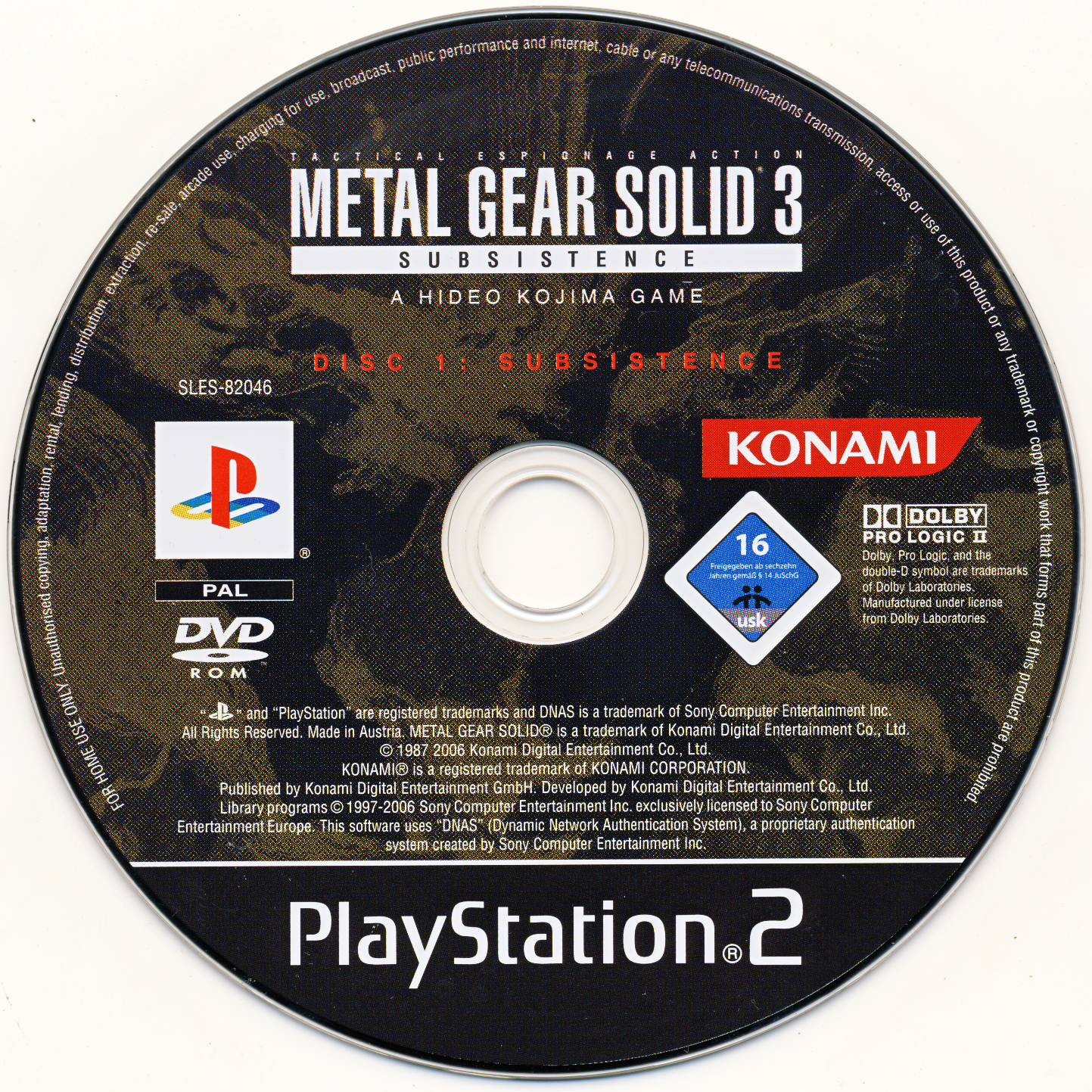 Metal Gear Solid 3 - Subsistence PS2 cover