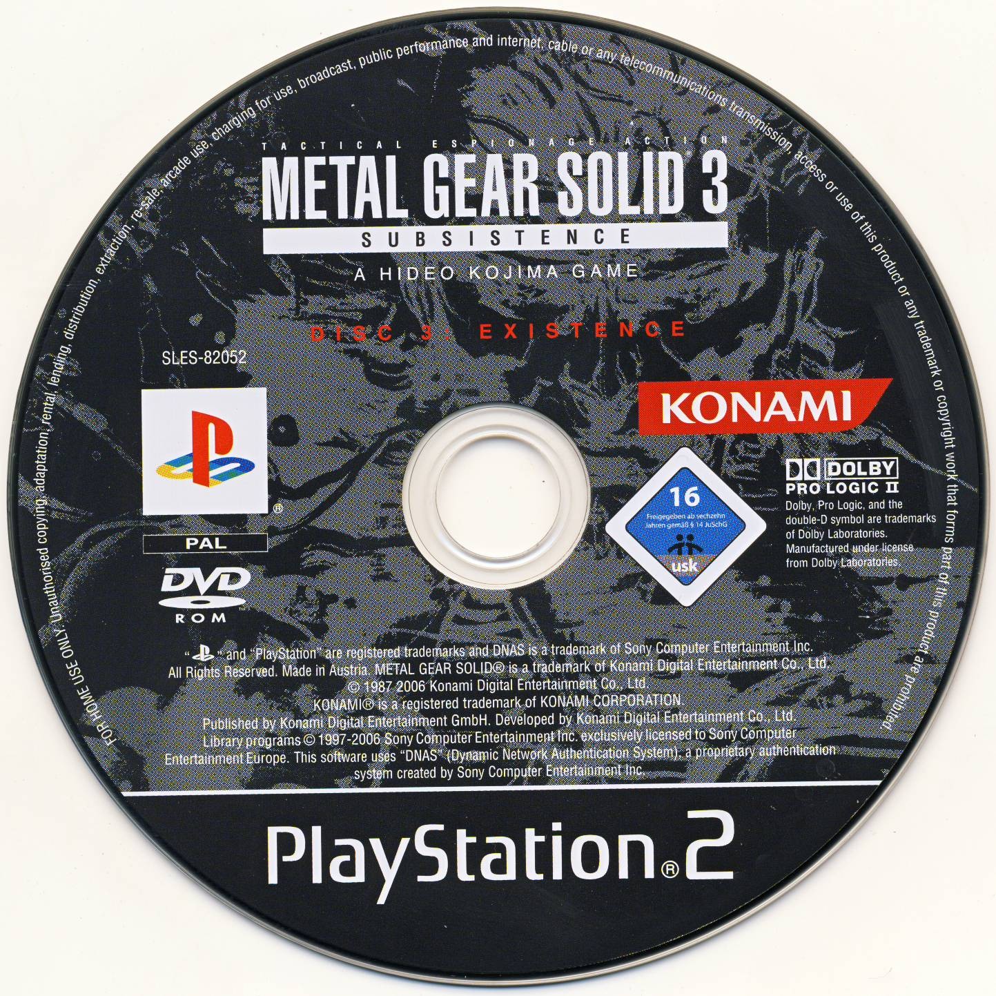 Metal Gear Solid 3 - Subsistence PS2 cover