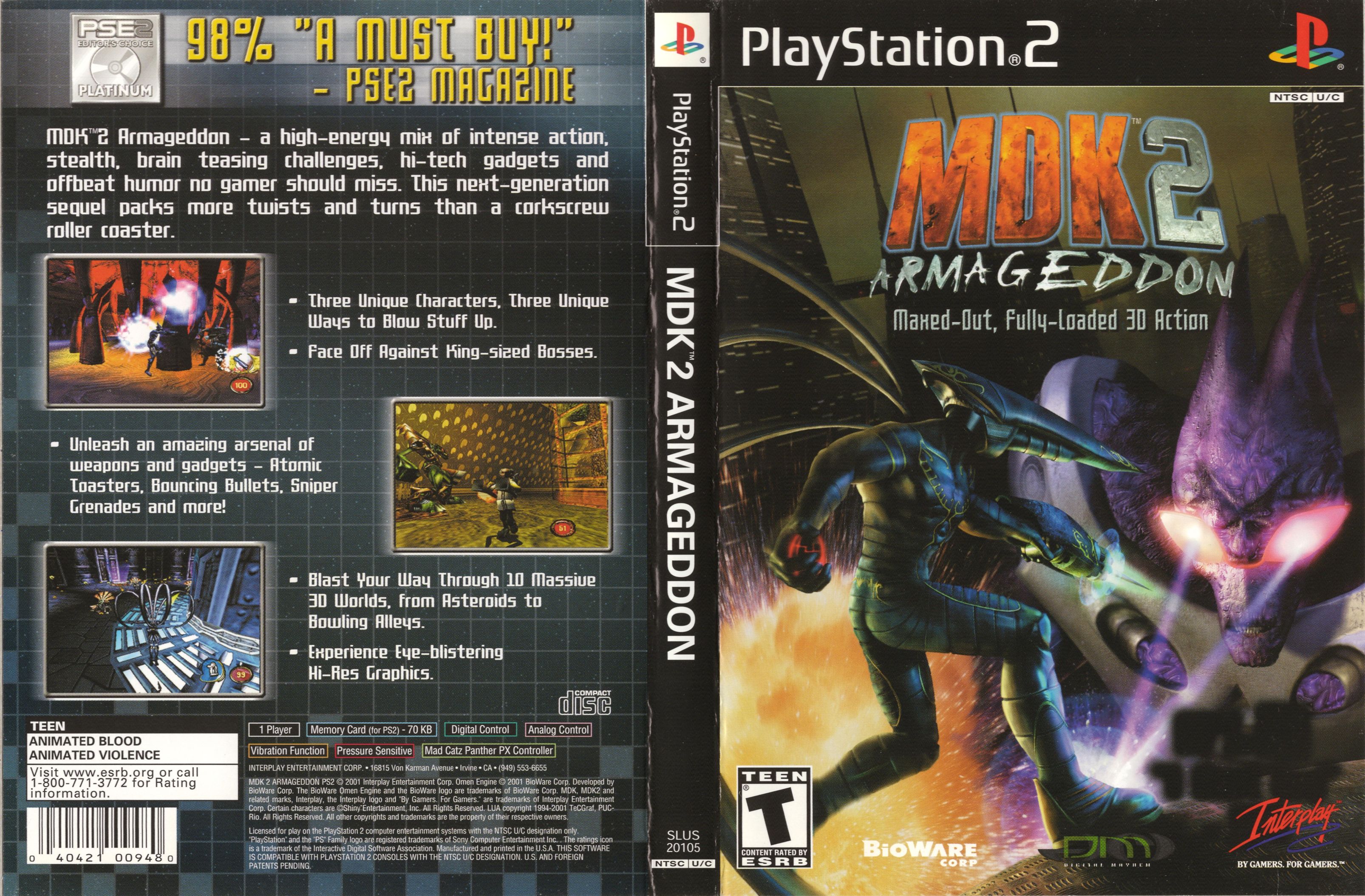 MDK 2 - Armageddon PS2 cover