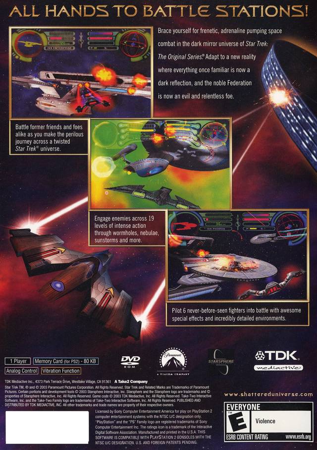 Star Trek - Shattered universe PS2 cover