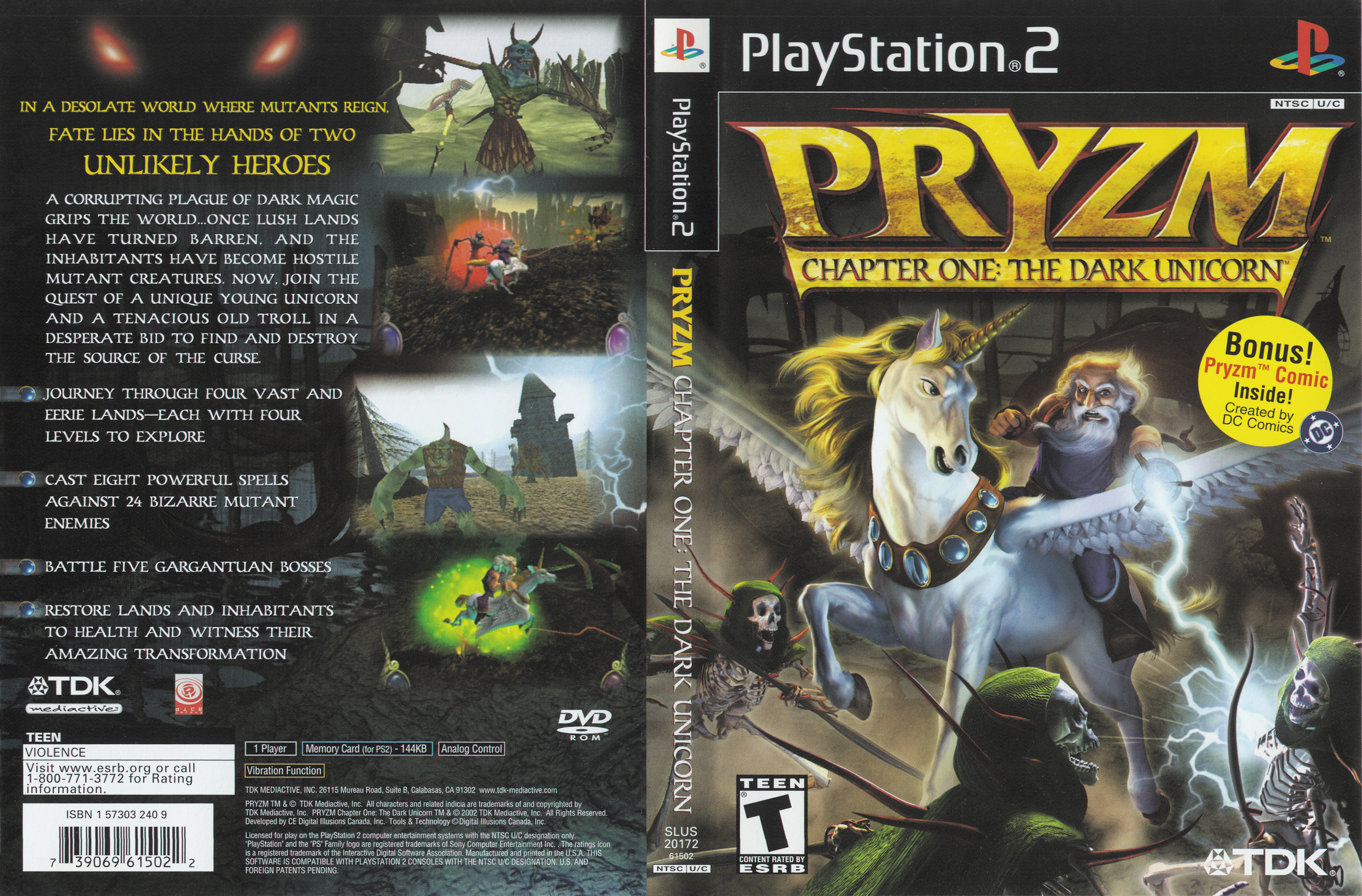 Pryzm Chapter One - The Dark Unicorn PS2 cover