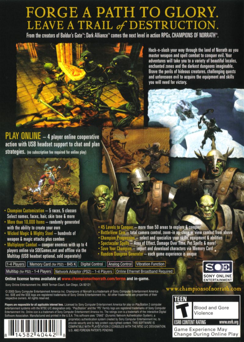 Champions of Norrath PS2 cover