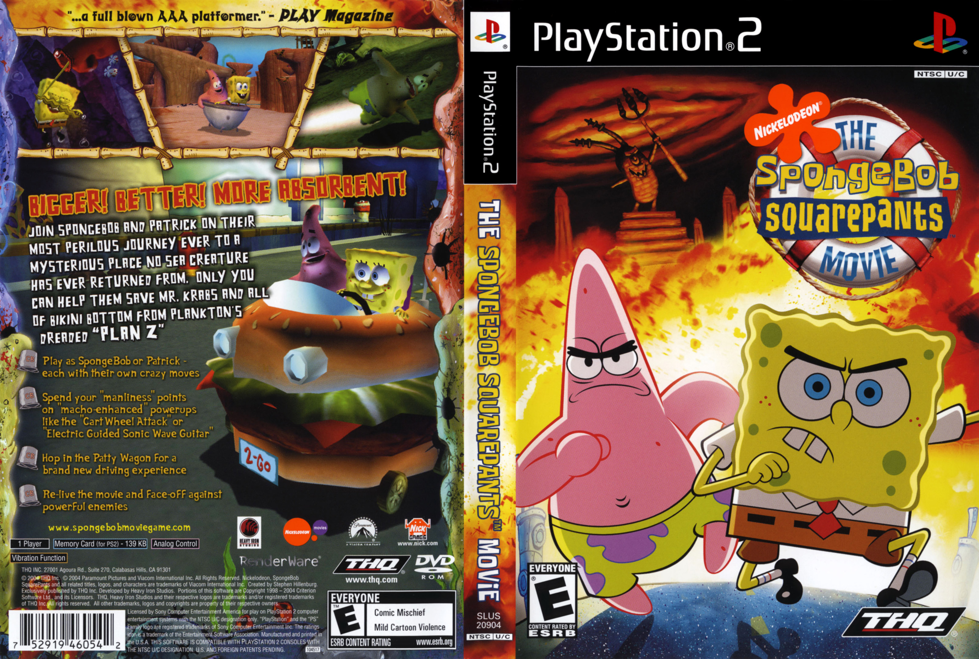 SpongeBob SquarePants - The Movie PS2 cover