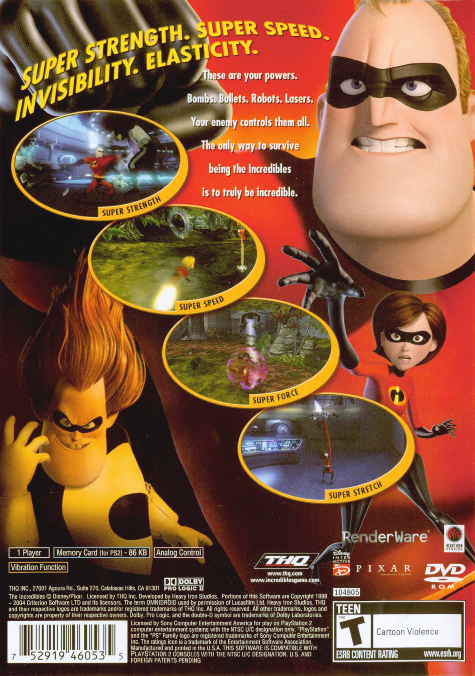 Disney's Pixar - The Incredibles PSX cover