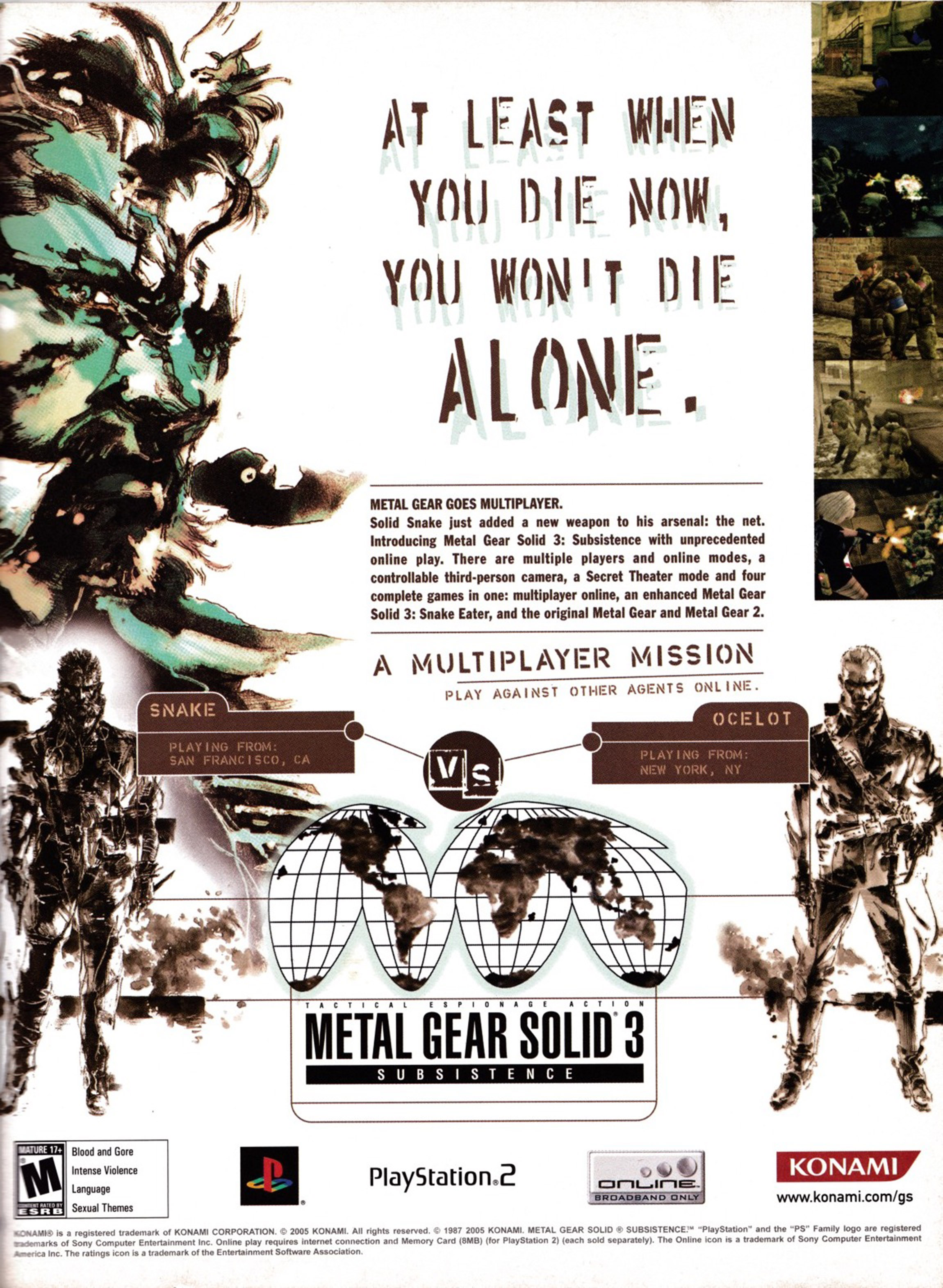 Metal Gear Solid 3 - Subsistence PS2 cover