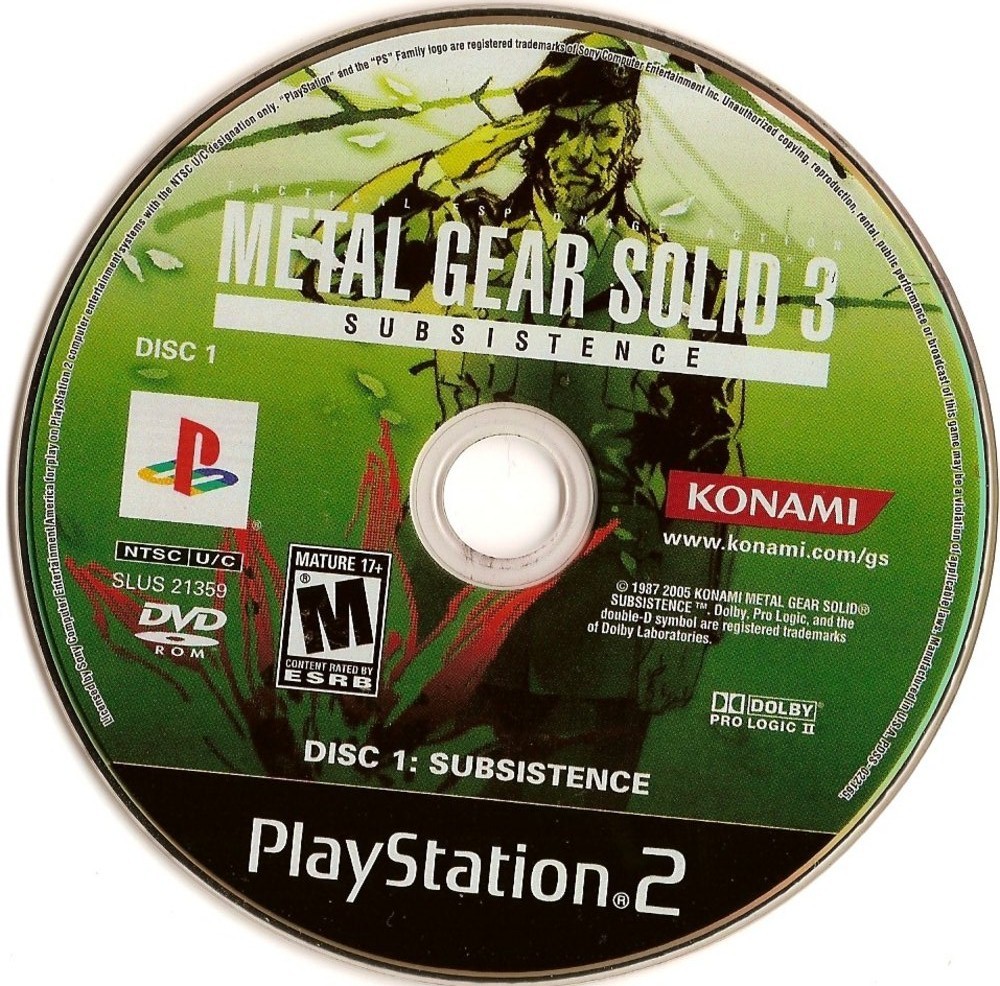 Metal Gear Solid 3 - Subsistence PS2 cover