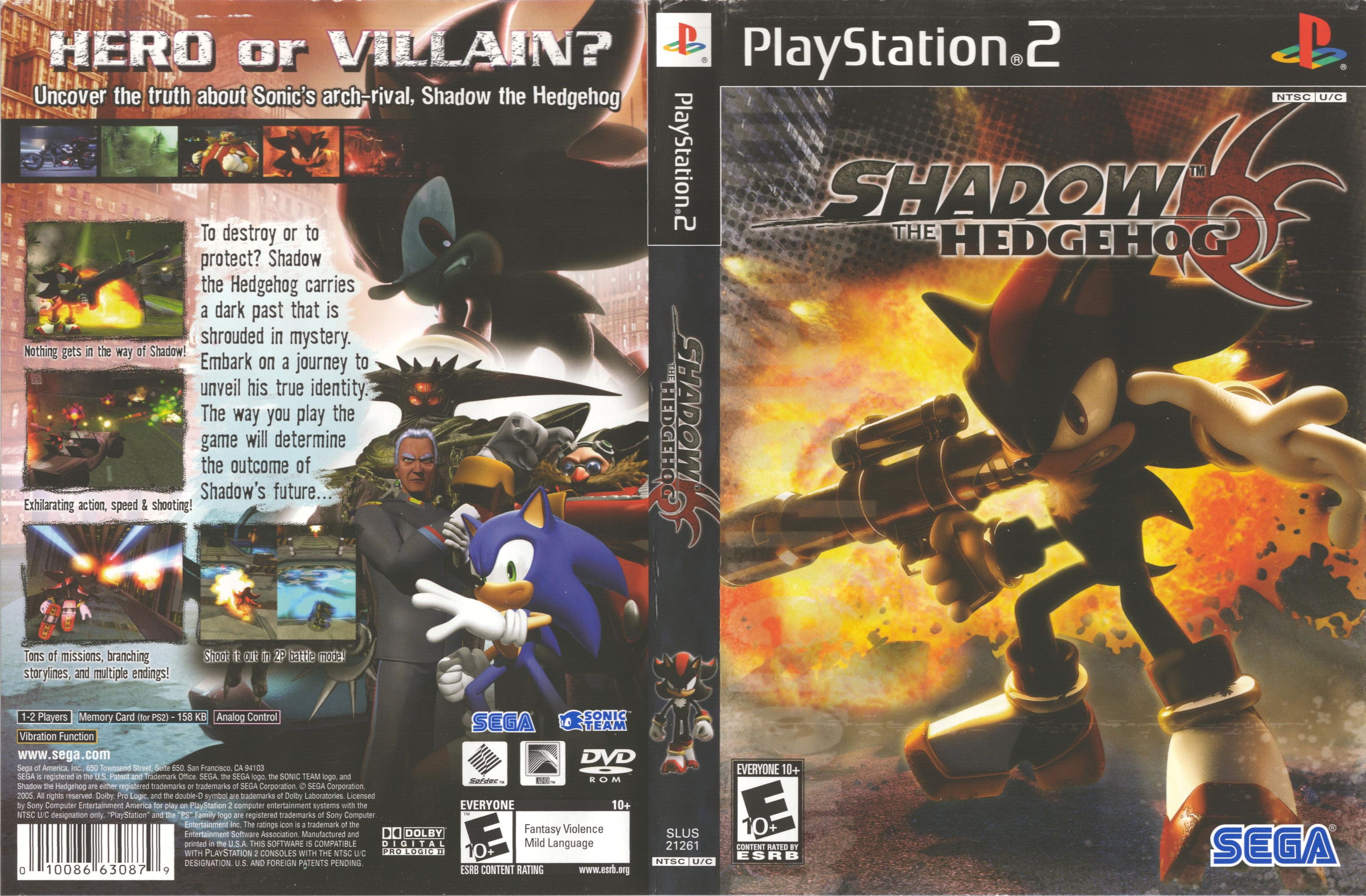 Shadow the Hedgehog PS2 cover