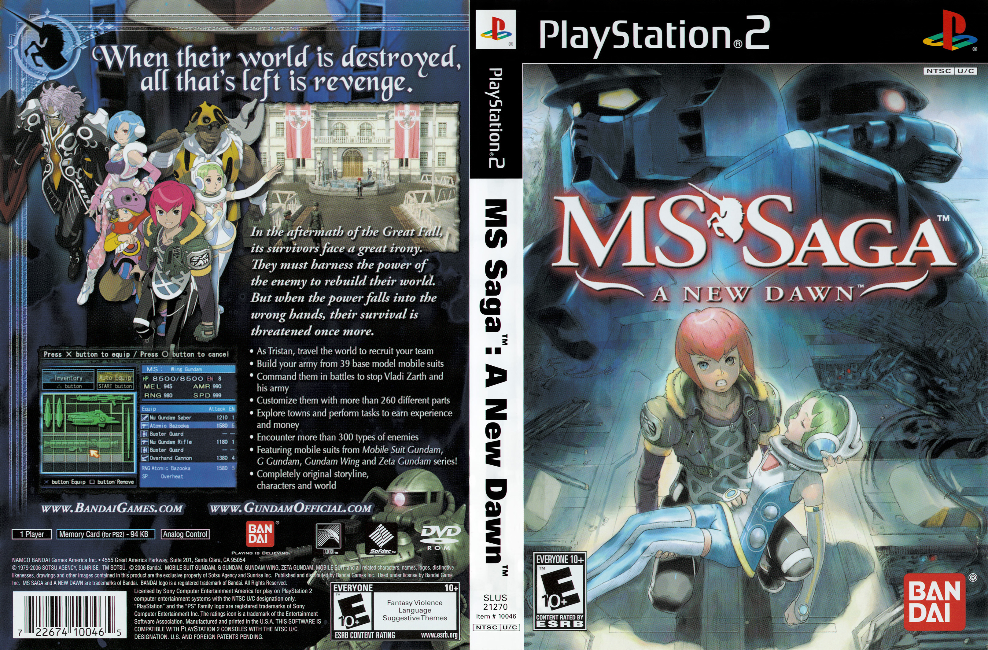 MS Saga - A new dawn PSX cover