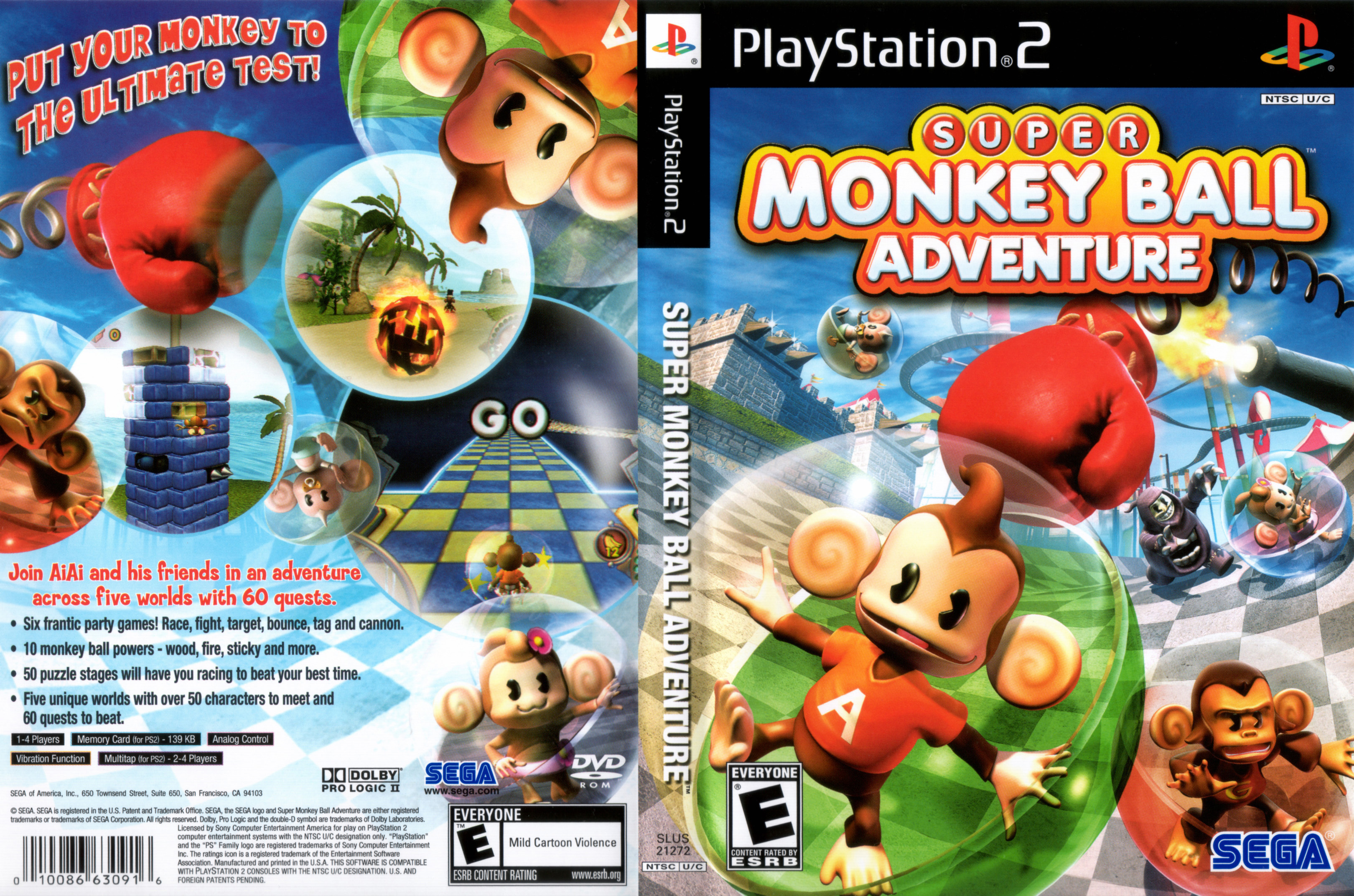 Super Monkey Ball Adventure PS2 cover
