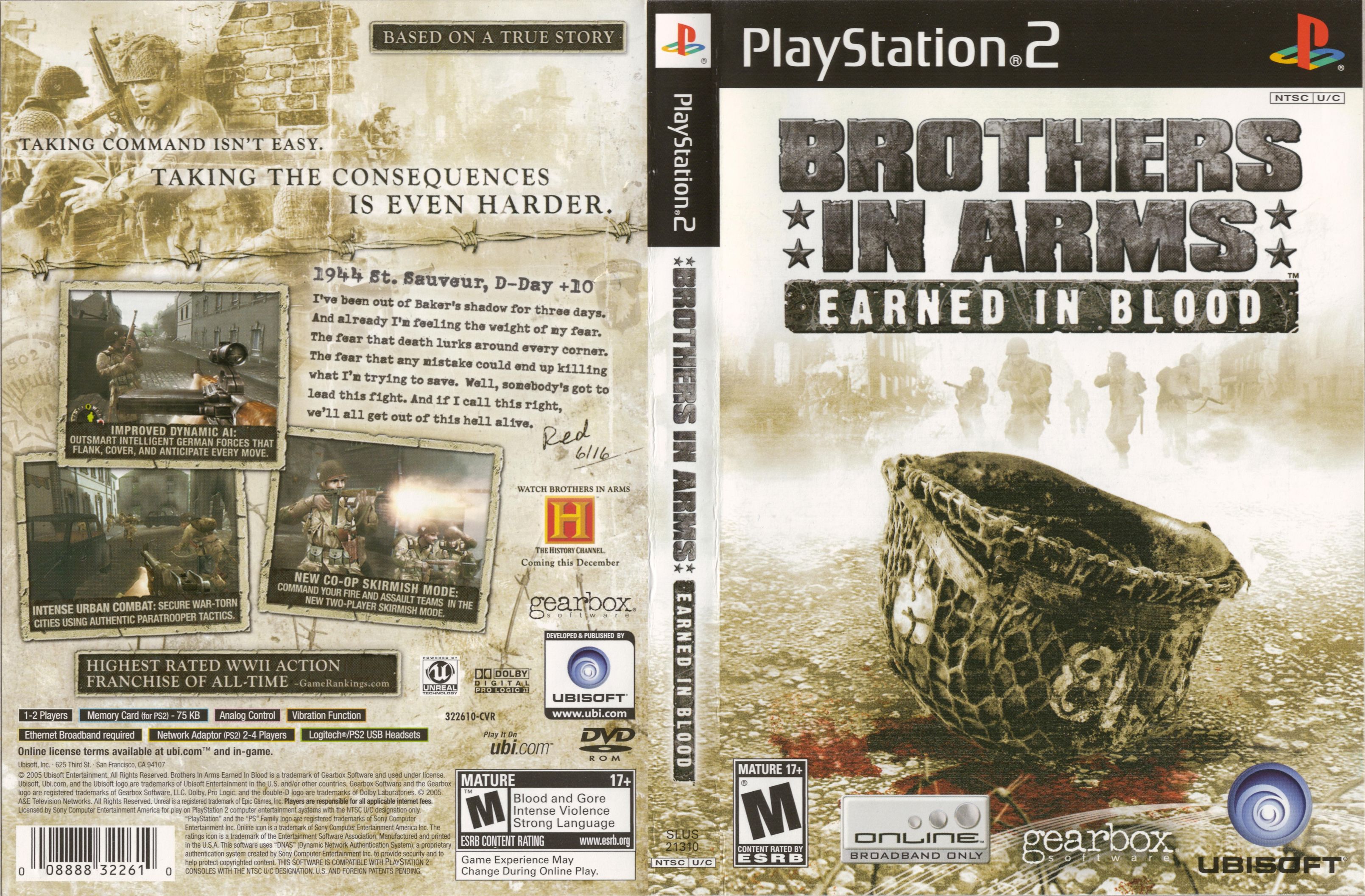 Brothers in Arms - Earned in Blood PS2 cover