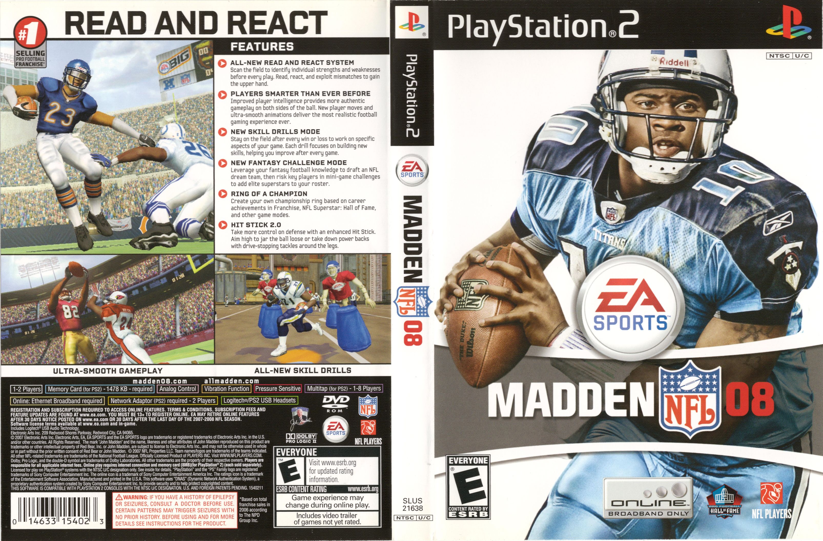 Madden NFL 08 PS2 cover